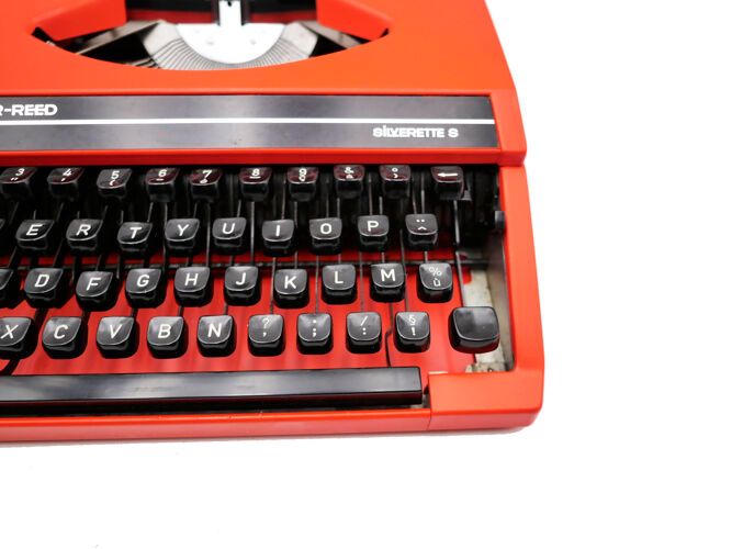 Machine à écrire Silver Reed Silverette S rouge Orange révisée ruban neuf