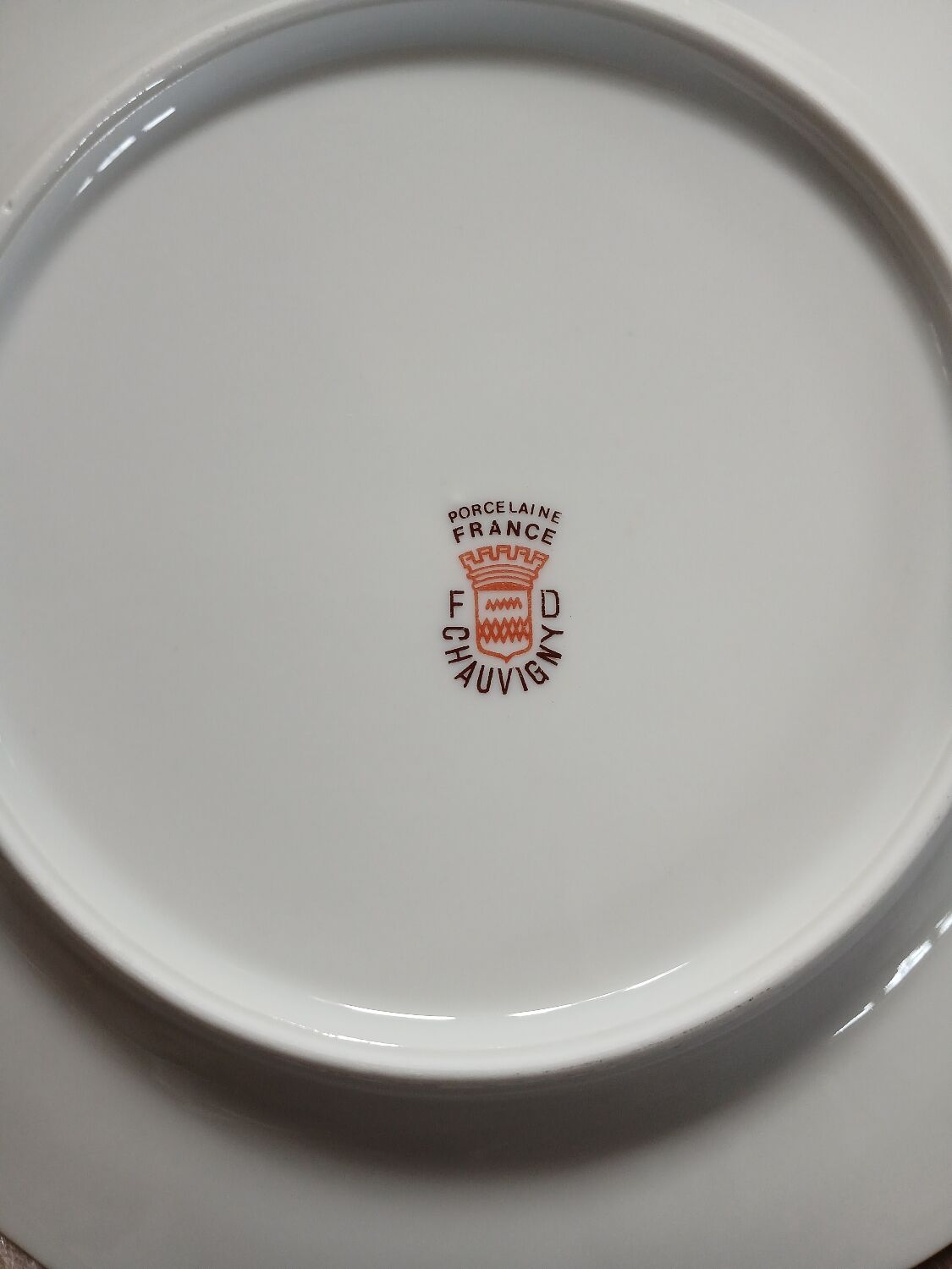 12 antique dessert plates in Chauvigny porcelain