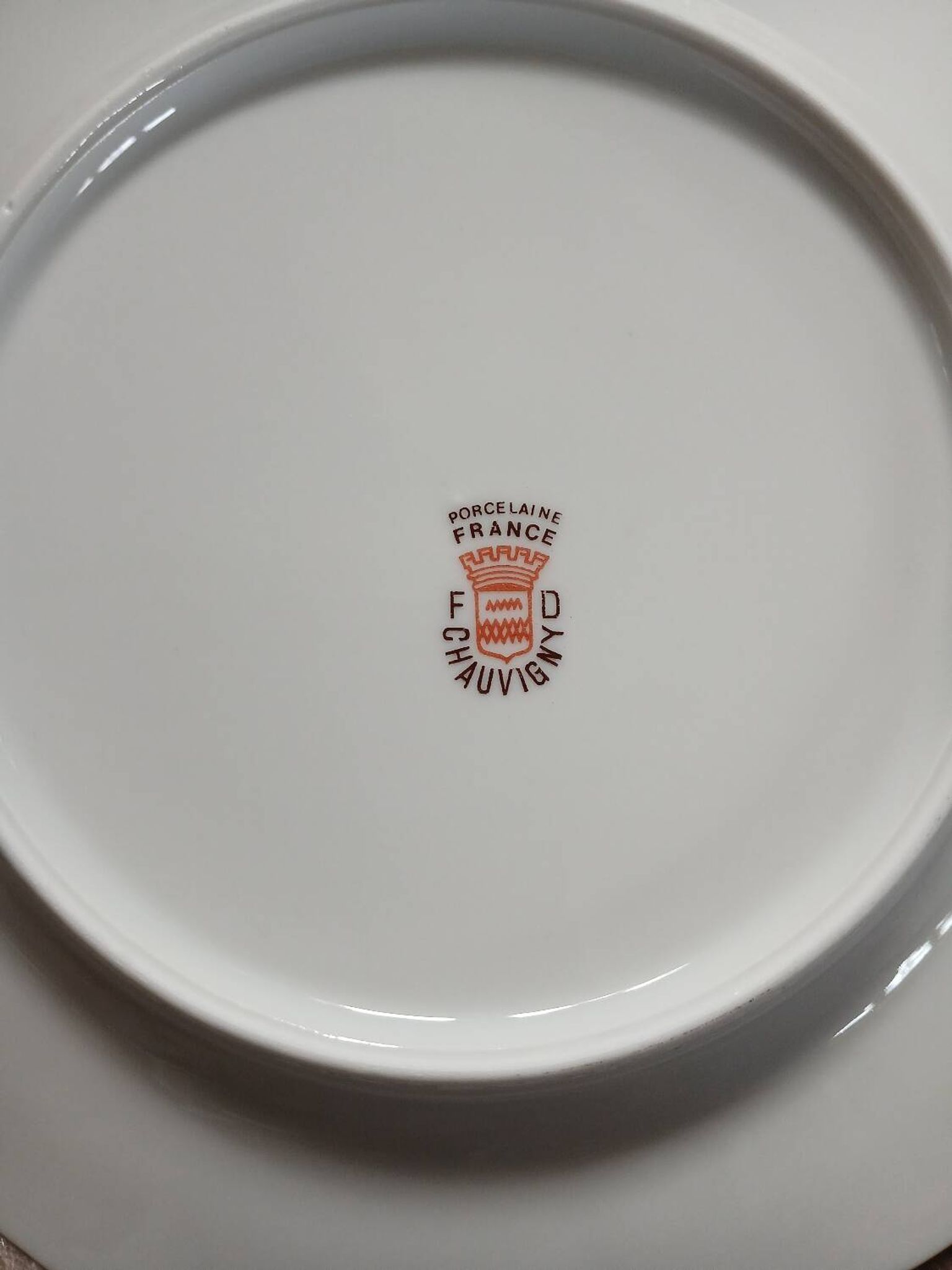 12 antique dessert plates in Chauvigny porcelain