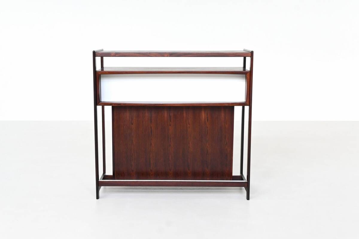 Knud Bent dry bar in rosewood Dyrlund Denmark 1960