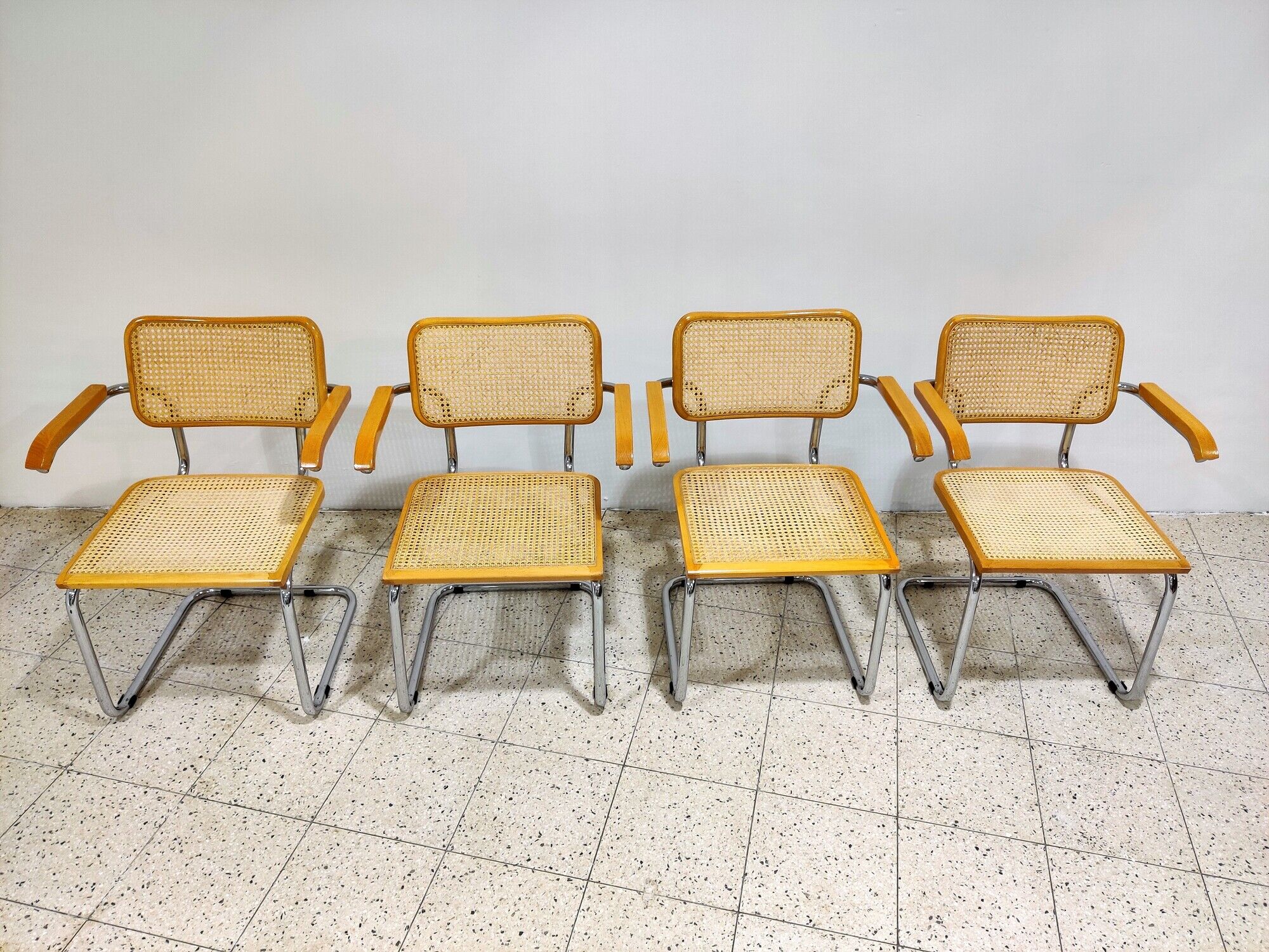 Vintage Marcel Breuer Cesca B64 chairs, made in italy, 1970