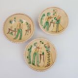 Set of 5 ceramic bowls with character motifs from Romania