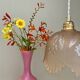 Vintage pink frosted glass lampshade pendant light