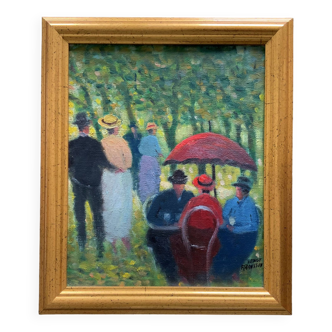 Vintage small oil painting on canvas by Bengt Fransson