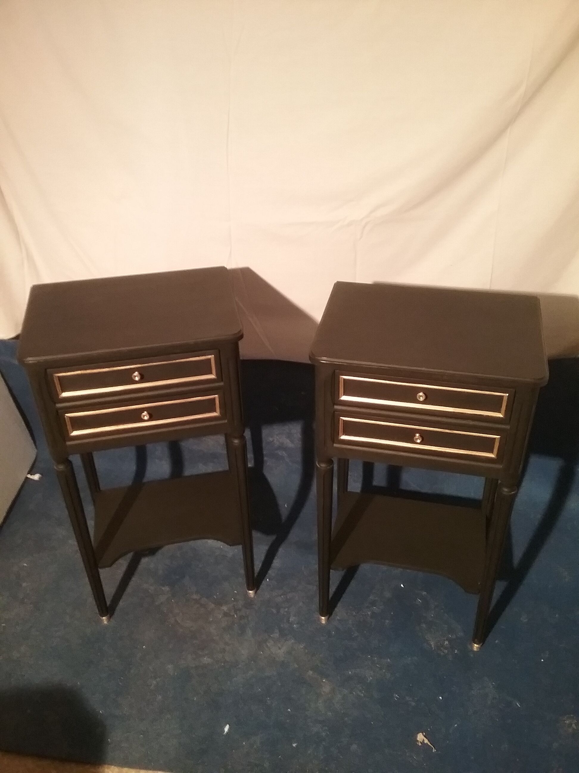 Pair of black bedsides