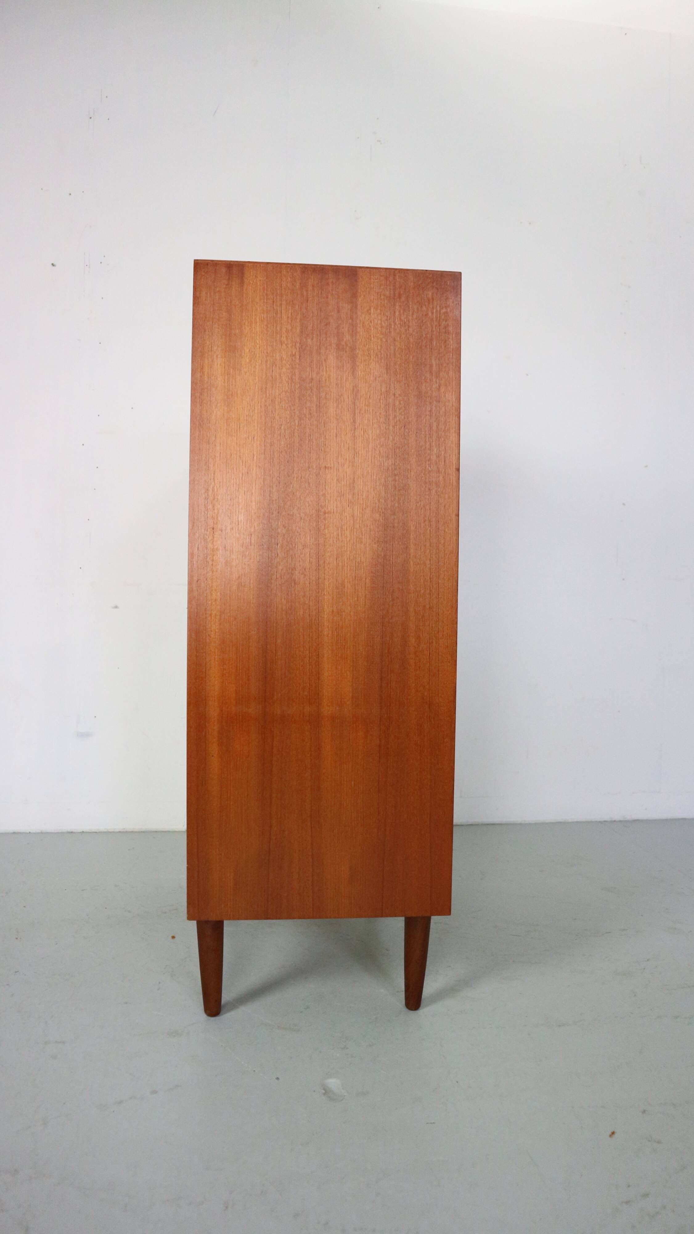 Mid-Century Modern Danish Chest of Eight Drawers, Tallboy in Teak, Denmark, 1960