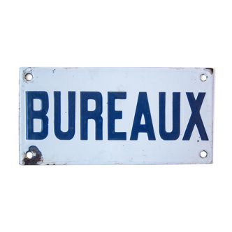 Plaque émaillé "bureau"
