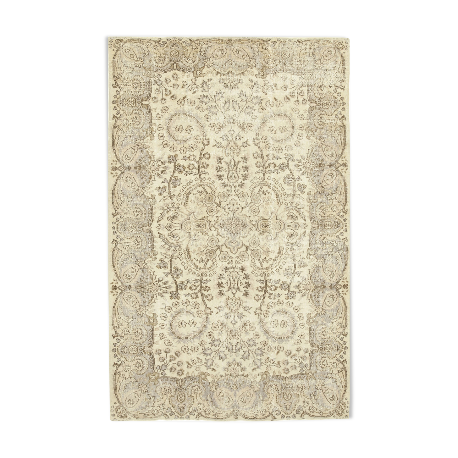 Handwoven anatolian beige rug 167 cm x 270 cm