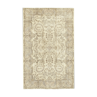 Tapis beige anatolien tissé à la main 167 cm x 270 cm