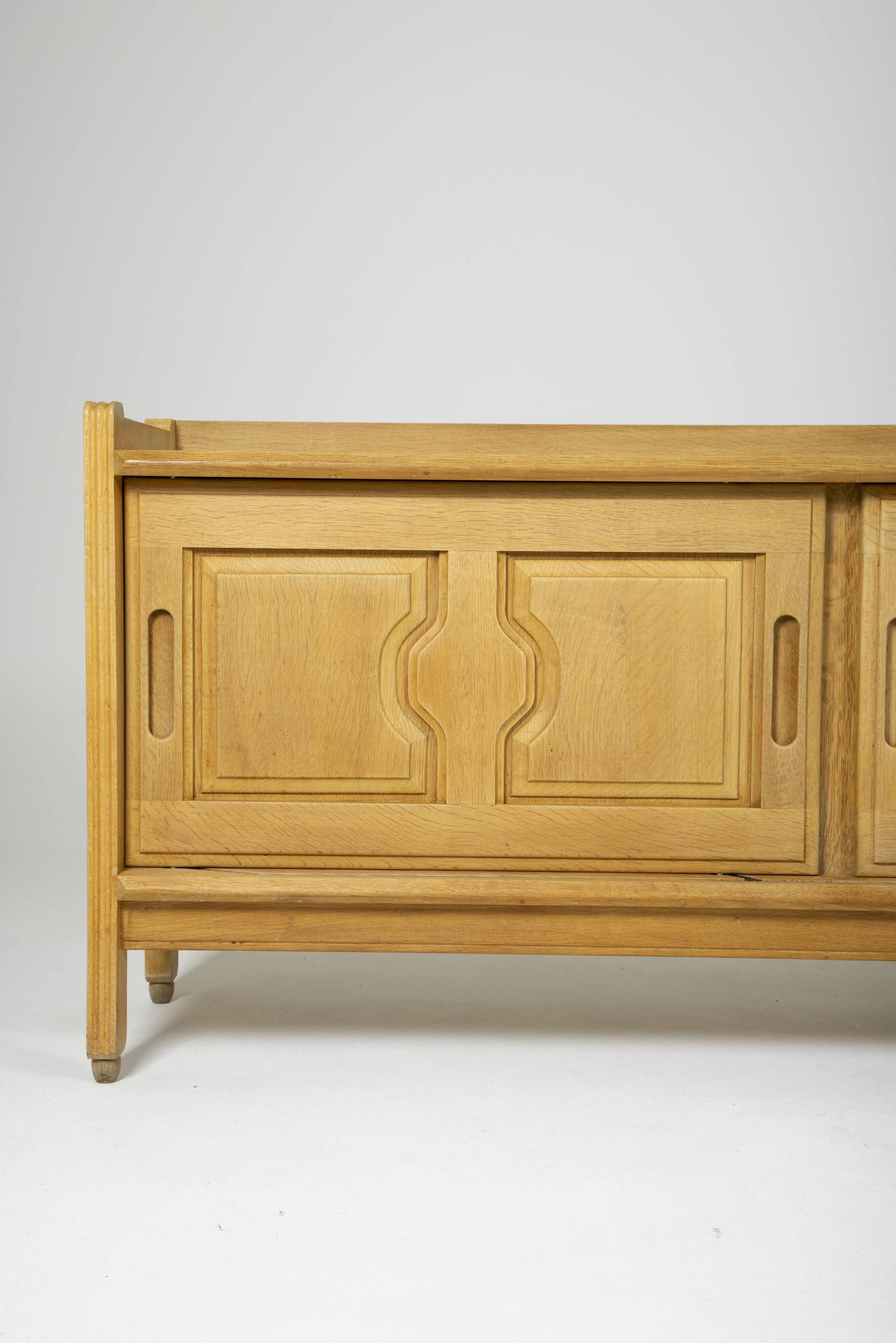 Oak sideboard by Guillerme & Chambron, France 1960s