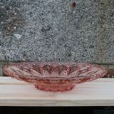 Vintage pink glass fruit bowl – ø 33 cm, h 7 cm
