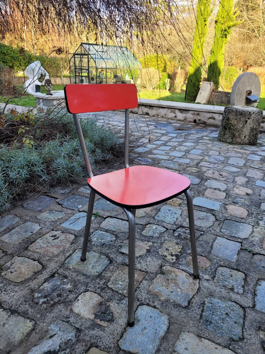 Red formica chair