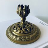 Pair of bronze candle holders signed