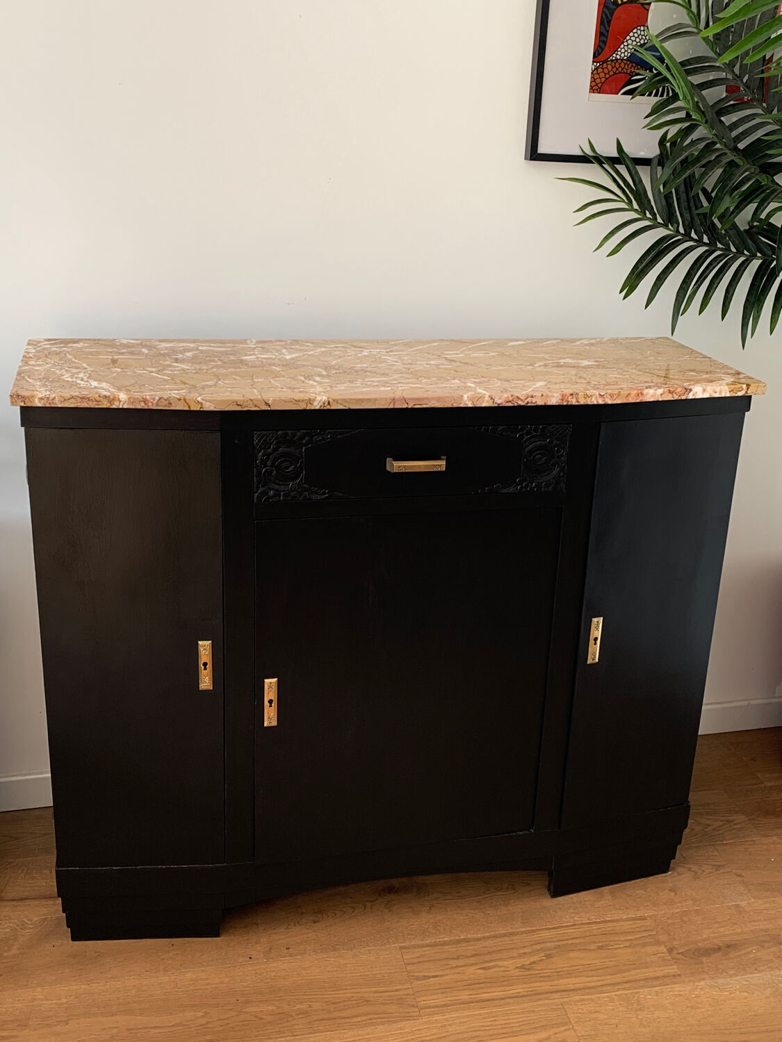 Black art deco cabinet