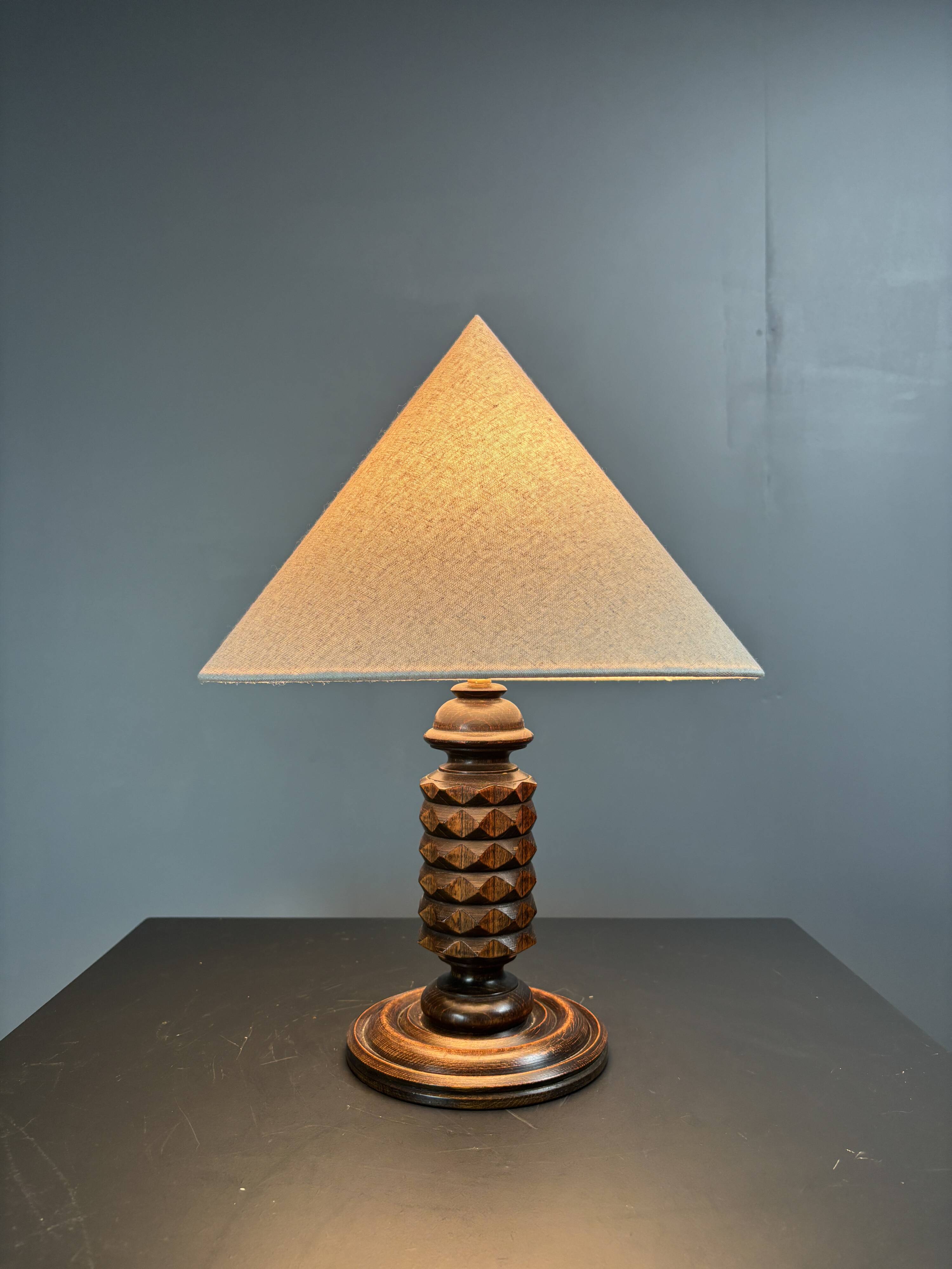 Midcentury French brutalist table lamp in the style of Charles Dudouyt, 50s