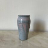 Sky blue and gray ceramic vase