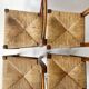 4 wooden and straw country chairs