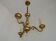 French Vintage Mid-Century Bronze 3-Light Traditional Style Chandelier