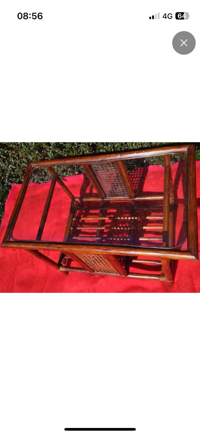 Cane rattan coffee table