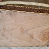 Old Wicker sewing box and scoubidou, vintage
