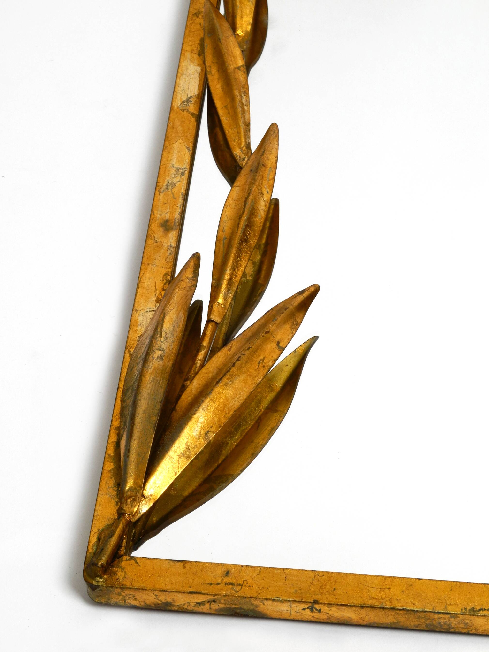 Metall wall mirror and matching shelf gold plated plated by Banci Firenze