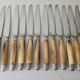 Box 12 old table knife blade steel blade Virole Louis XVI horn handle