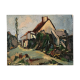 Painting oil landscape house