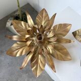 Pair of gold metal flower wall lights