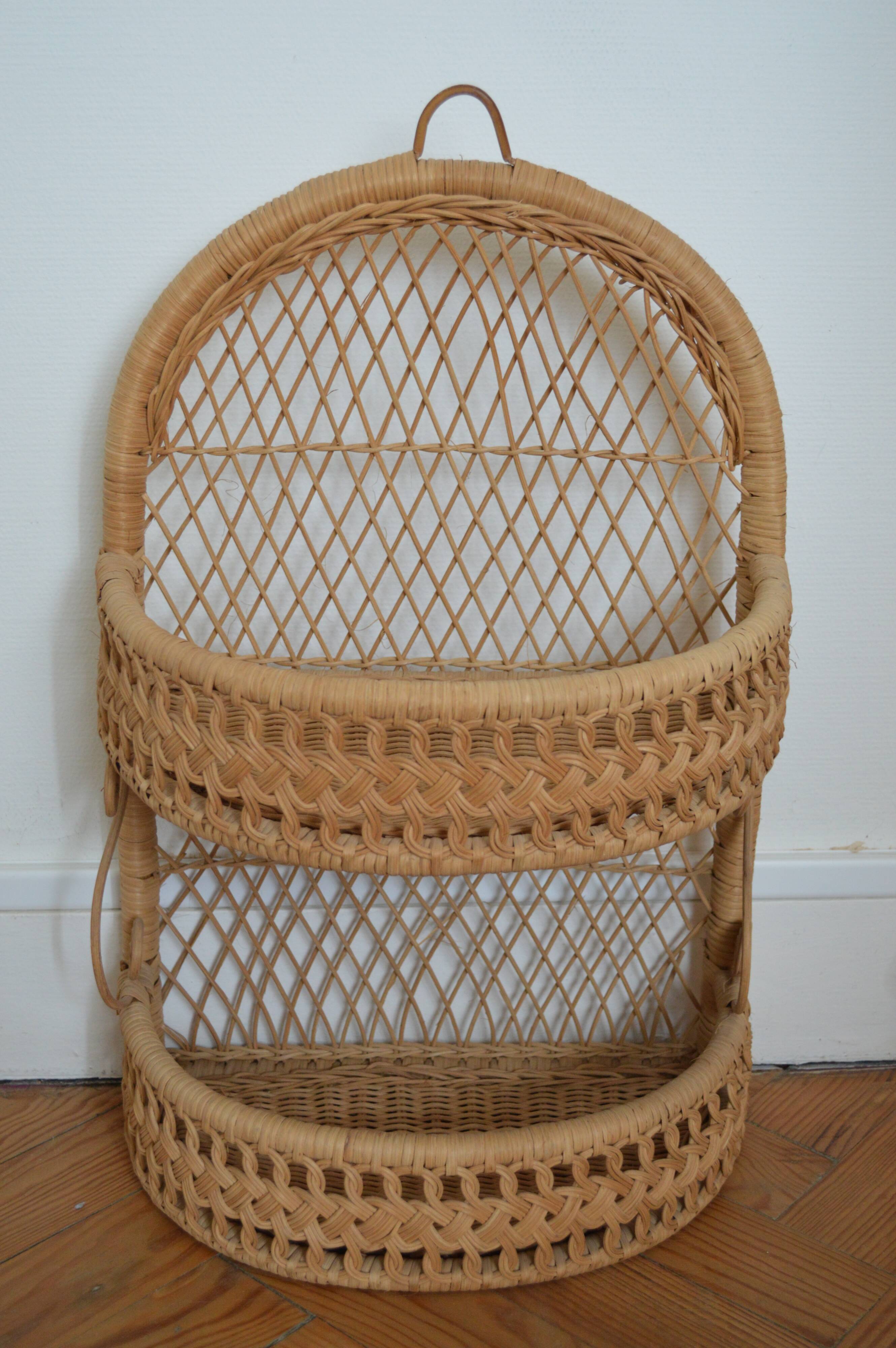 Wicker wall shelf