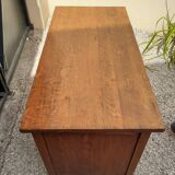 Oak desk with a sliding curtain