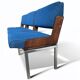 Banc vintage bleu des années 1960 par Roger Tallon