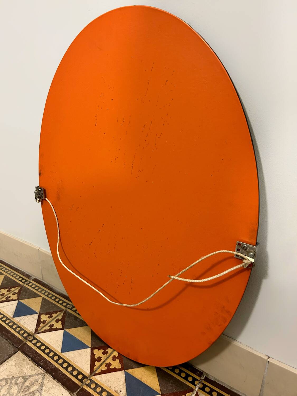 Vintage beveled smoked mirror
