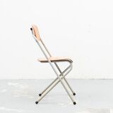Aluflex-style folding beech chair