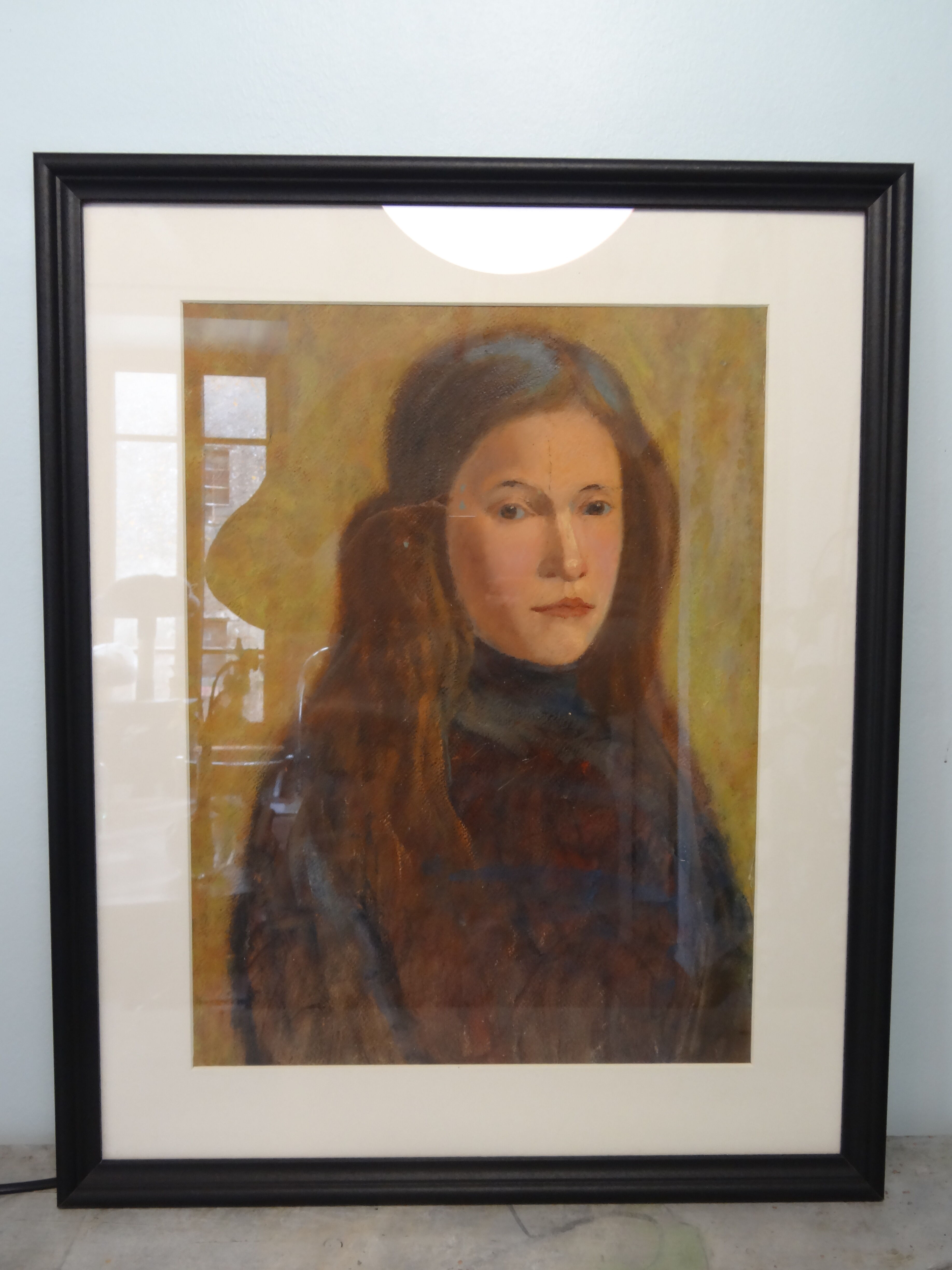 Portrait of a young girl, oil on cardboard 44 x 54 cm