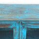 Glass cabinet in old blue wood
