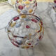 Set of 3 vintage punch cups (+ 1 free) made of blown glass with cabochon.