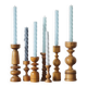 Bougeoirs en bois scandinaves, ensemble de 7