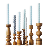 Bougeoirs en bois scandinaves, ensemble de 7