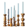 Bougeoirs en bois scandinaves, ensemble de 7