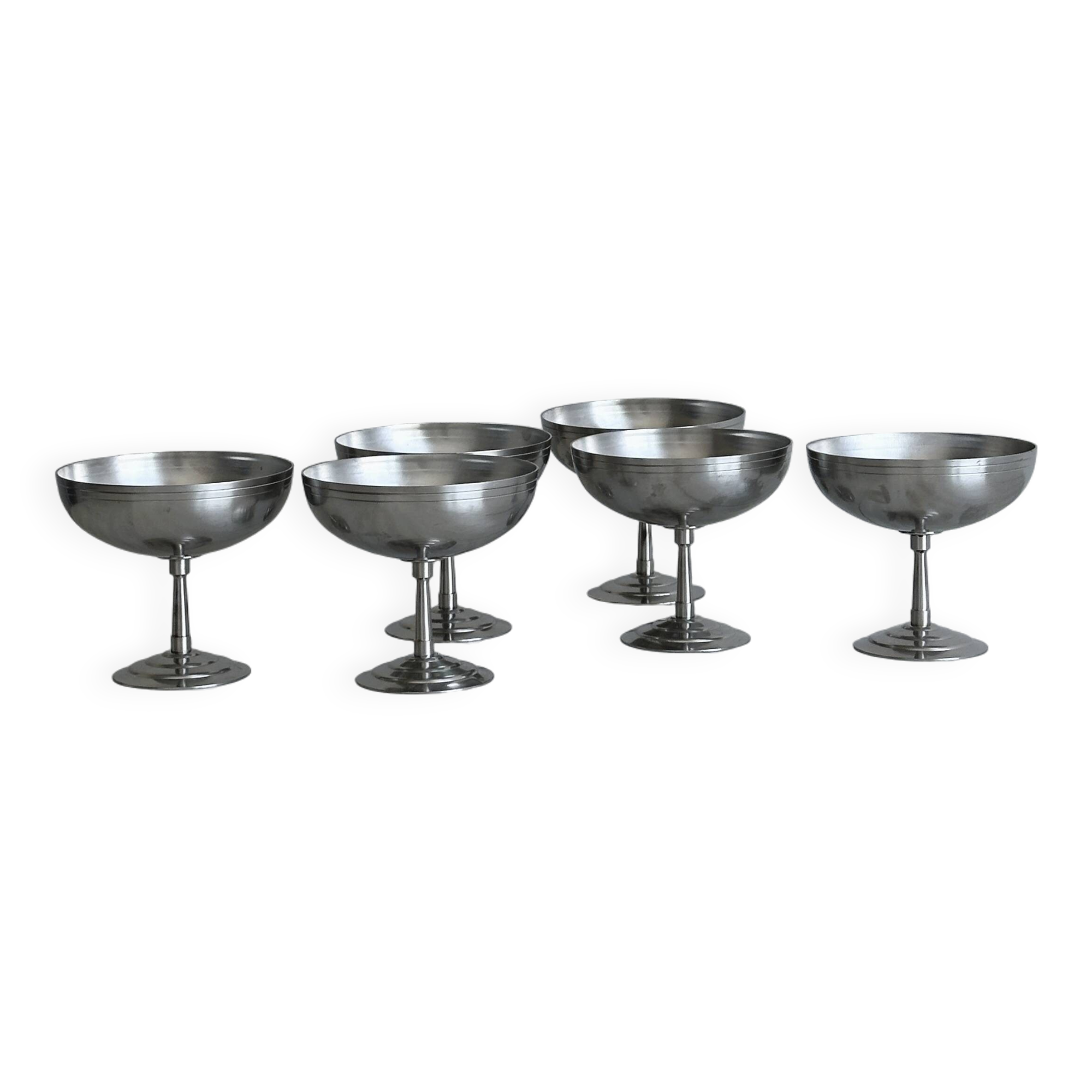 6 matte stainless steel cups