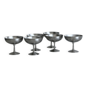 6 coupelles en inox mat