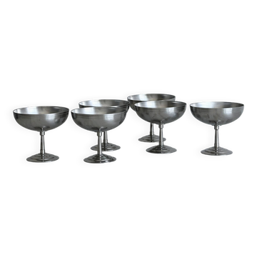6 coupelles en inox mat