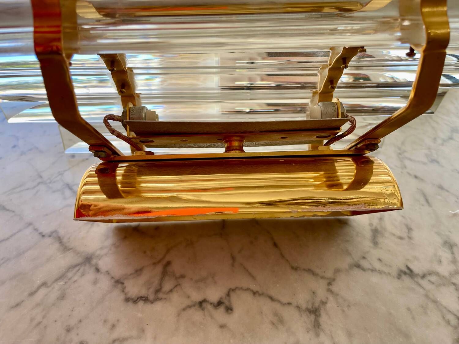XXL Venini wall lamp in glass and crystal, Italy 1980