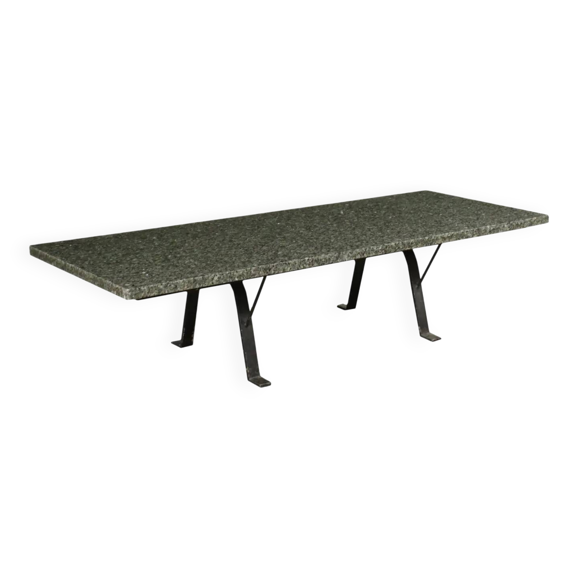 Marble and metal coffee table, Italy, 1970s-1980s.