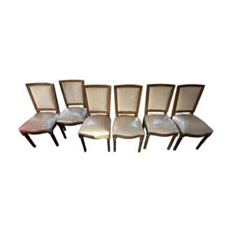 Set of 6 renovated Louis XVI style chairs