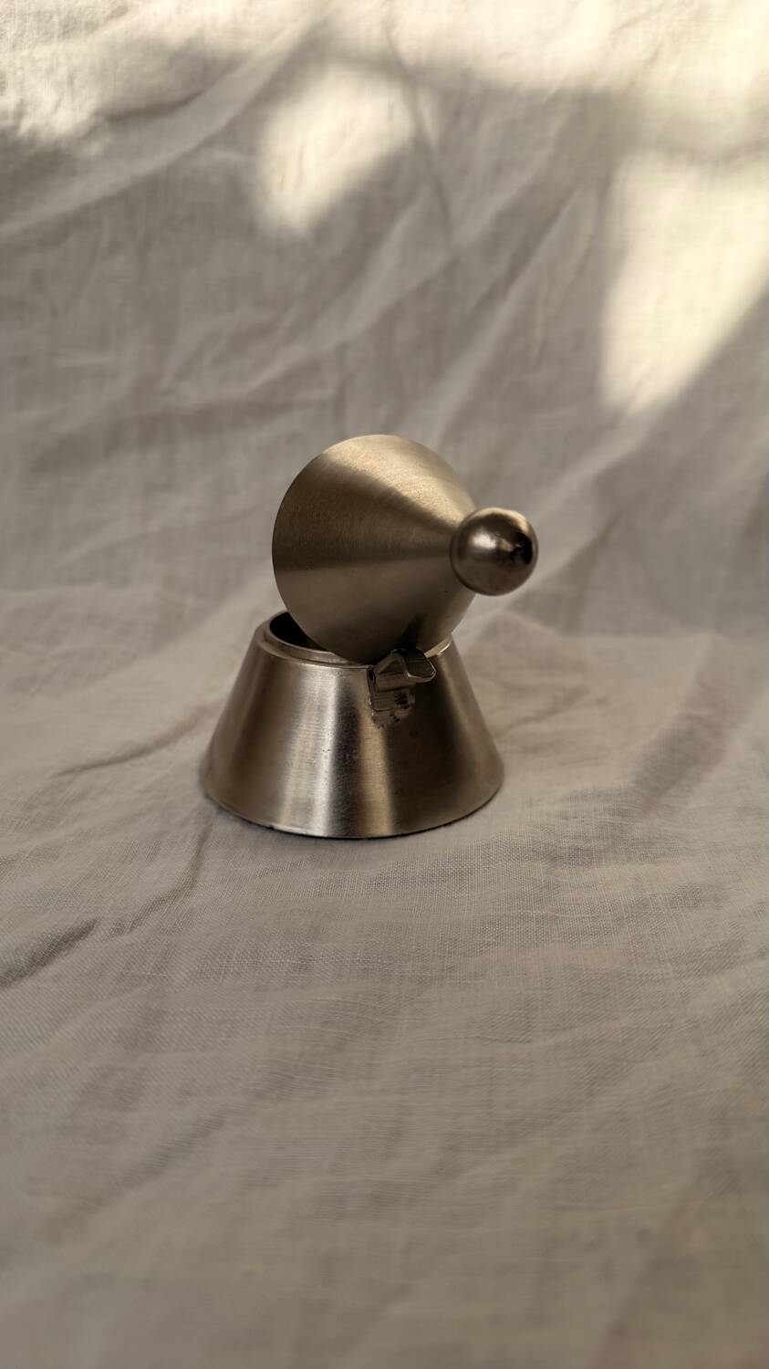 Modernist candlestick in the style of Aldo Rossi.