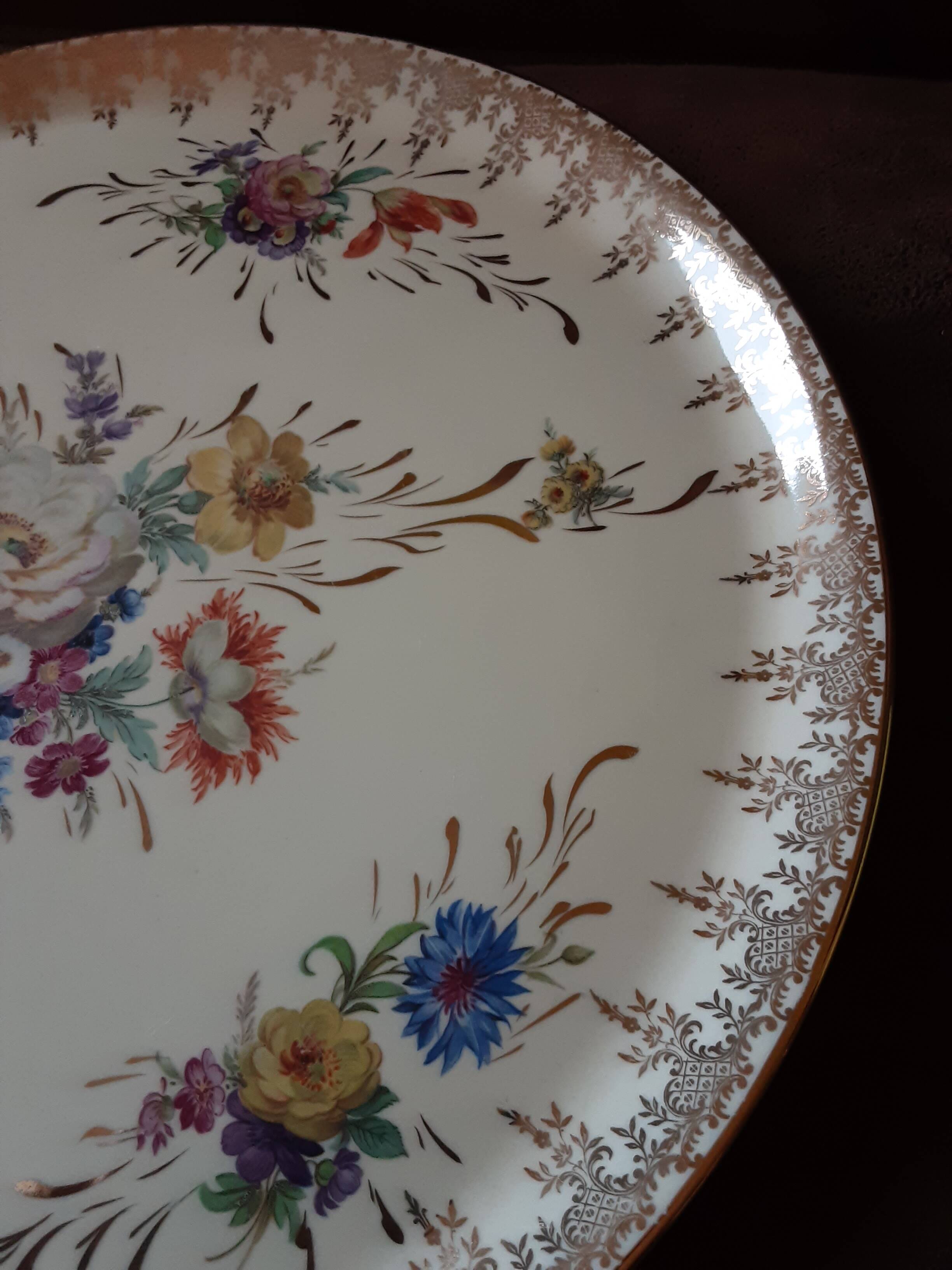 Large porcelain dish Limoges Email