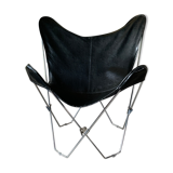 Folding chair style aa stainless steel and imitation leather