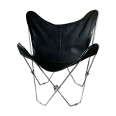Chaise pliante inox et simili cuir