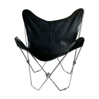 Chaise pliante inox et simili cuir